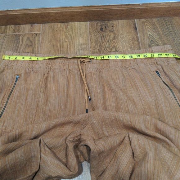 Athleta Womens Plus Cabo Linen Wide Leg Textured Pant Size 26 Orange Beach Vacay - Picture 11 of 13